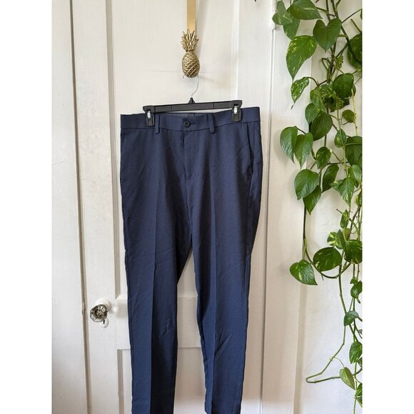 Haggar men’s size 33 X 30 blue professional pants - Picture 1 of 7